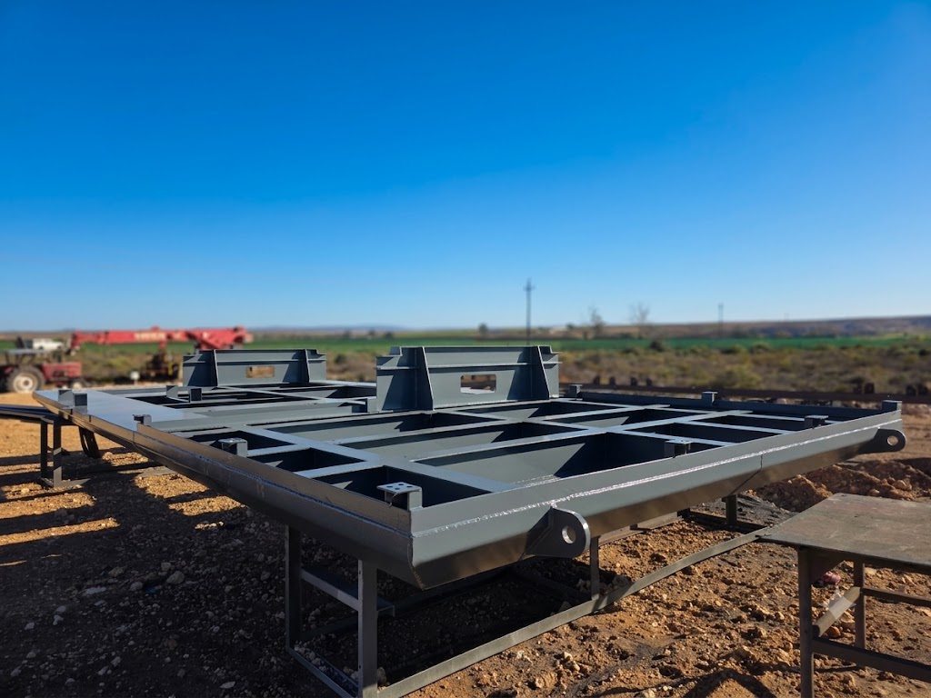 MCC skid base, fabricated, sandblasted and painted