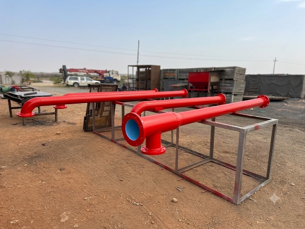 Fabricated fire water piping, sandblasted and painted